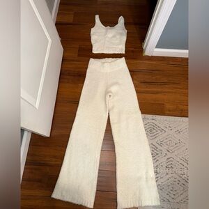 SKIMS Women's Cream Fuzzy Knit Set